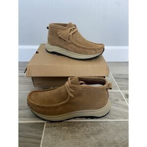 MENS CLARKS WALLABEE EDEN dark sand suede size 11 Moccasin Shoe Slip on Comfort